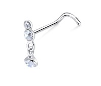 Silver Curved Nose Stud NSKZ-1742